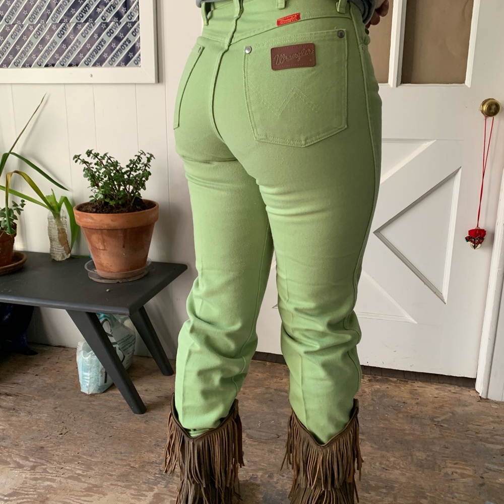 Lime Green high rise Wranglers